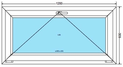 Plastové okno 120x60cm 6-ti komorové plastová okna BÍLÁ-DEKOR (sklopné)