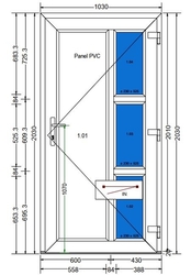 AT-01-BD-Plastové vchodové dveře 103x203cm-BÍLÁ-DEKOR