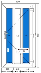 AT-03-BD-Plastové vchodové dveře 103x203cm-BÍLÁ-DEKOR