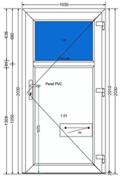 AT-05-BD-Plastové vchodové dveře 103x203cm-BÍLÁ-DEKOR