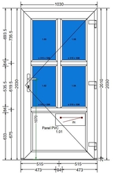AT-06-BD-Plastové vchodové dveře 103x203cm-BÍLÁ-DEKOR