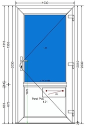 AT-07-BD-Plastové vchodové dveře 103x203cm-BÍLÁ-DEKOR