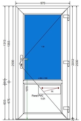 AT-16-BD-Plastové vchodové dveře 97x203cm-BÍLÁ-DEKOR