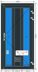 AL-03-MB60-Hliníkové dveře 103x203cm