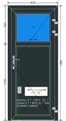 AL-18-MB70-Hliníkové dveře 77x198cm