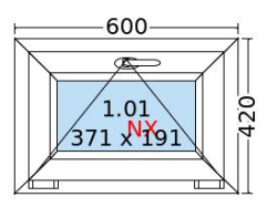Plastové okno 60x42cm-BÍLÁ-BÍLÁ (sklopné)